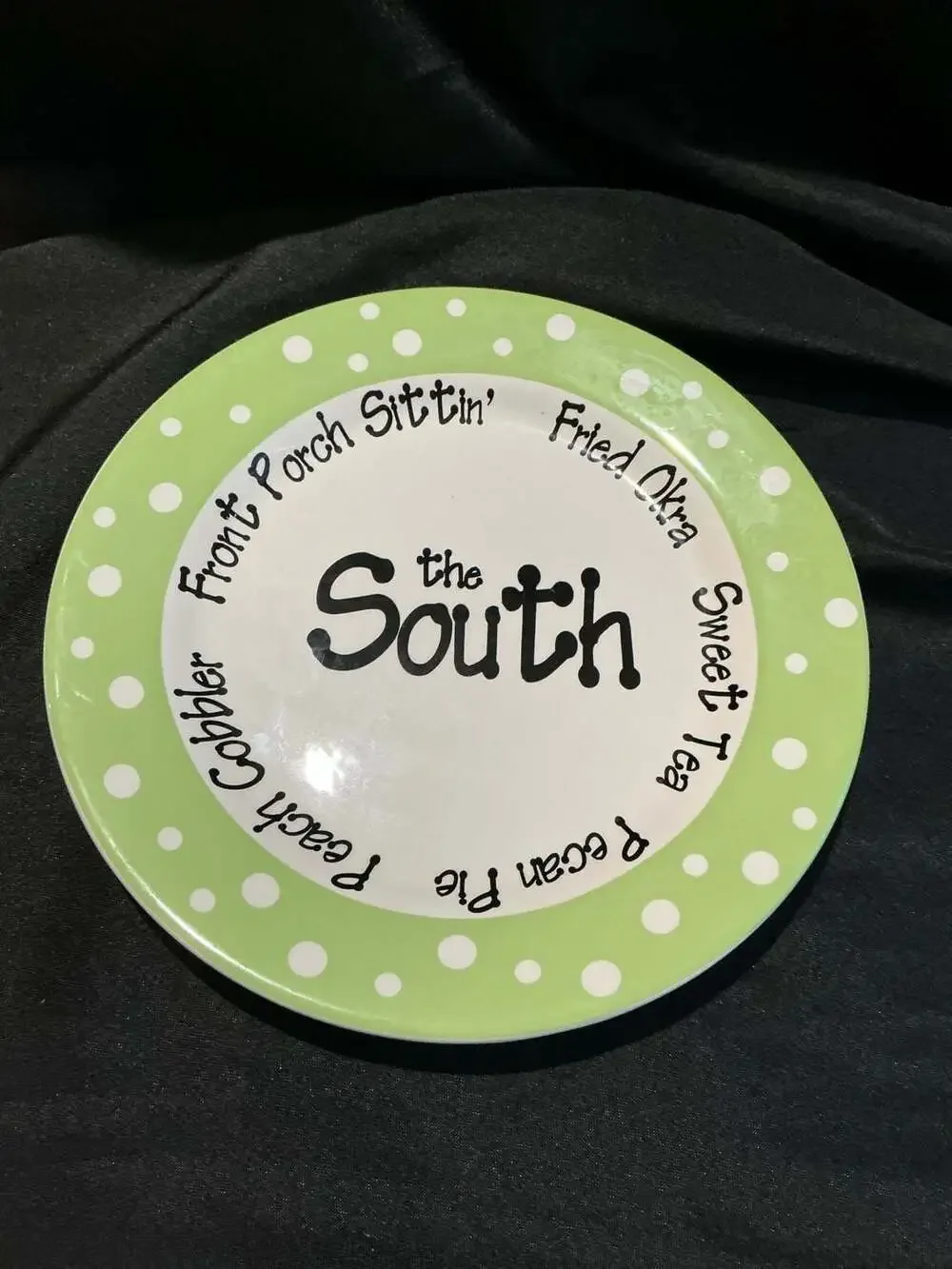Crocodile Lyle The South Decorative Plate Green Polka Dot